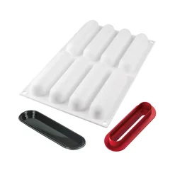 FINGERS 75 - STAMPO IN SILICONE 130X27 H 27 MM + 10 VASSOI + CUTTER