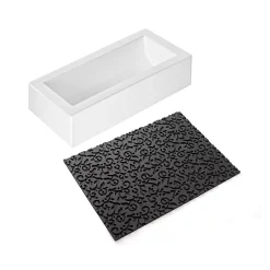 KIT BÛCHE ARABESQUE05 - STAMPO IN SILICONE 250X90 H 70 MM
