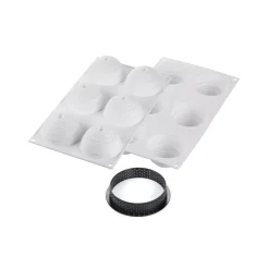 KIT TARTE RING MONTBLANC ø80 MM - SET STAMPO IN SILICONE + 6 ANELLI