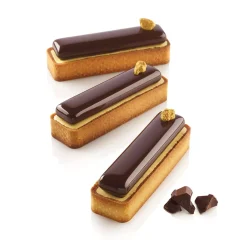 KIT TARTE RING RECTANGULAR 120x35 MM - SET STAMPO IN SILICONE 107X23 + 6 ANELLI