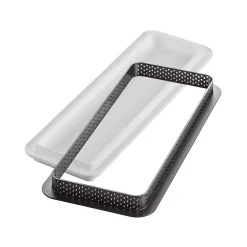 KIT TARTE RING RECTANGULAR 265X105 MM - SET STAMPO IN SILICONE 235X75 MM +ANELLO