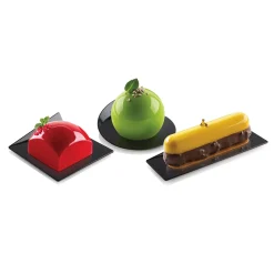 SET 100 COMPOSTABLE BLACK TRAYS - RECTANGLE 140X40 MM