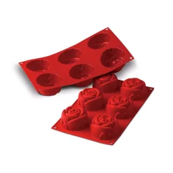 SF077 - STAMPO IN SILICONE N.6 ROSE ø76 H 40 MM